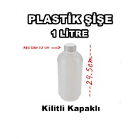 Plastik Şişe Bidon 1 Litre Kilitli Kapak