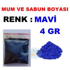 Mum ve Sabun Boyası Mavi Renk 4 Gr