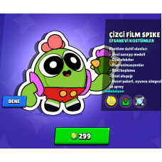 Brawl Stars Efsanevi Kostümler Çizgi Film Spike Kostümü