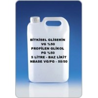 Bitkisel Gliserin (50) Ve Mono Propilen Glikol (50) Karışımı VG/PG - 50/50 Lik 5 Litre